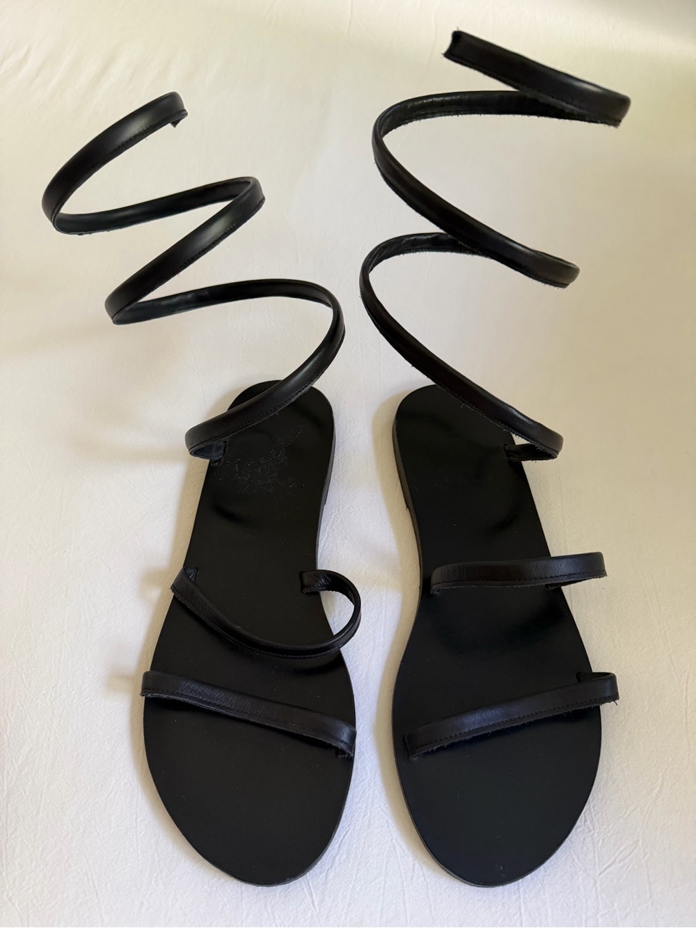 Ancient Greek sandals black gladiator sandals